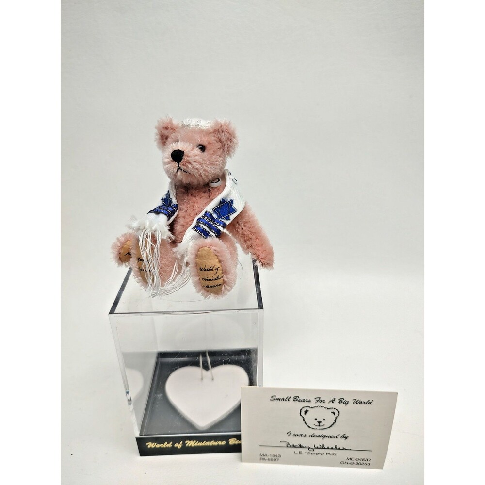 Vintage World of Miniature Bears Your Special Pink Jointed Bear 3.5"